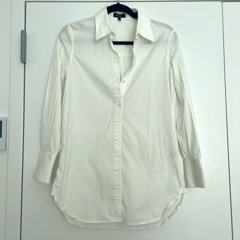 Theory White Button Down Shirt